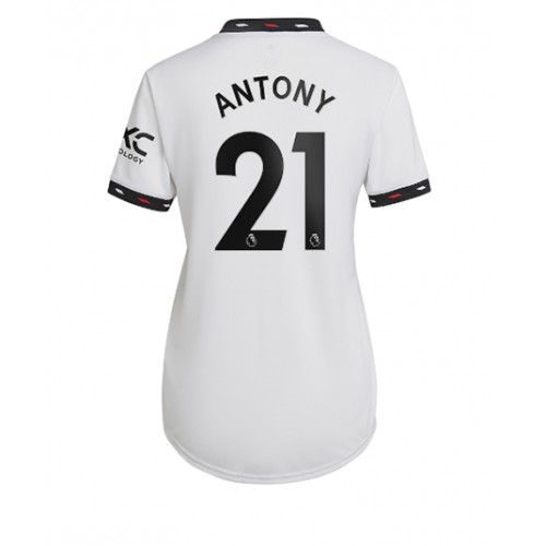 Manchester United Antony #21 kläder Kvinnor 2022-23 Bortatröja Kortärmad Manchester United Antony #21 kläder Kvinnor 2022-23 Bortatröja Kortärmad